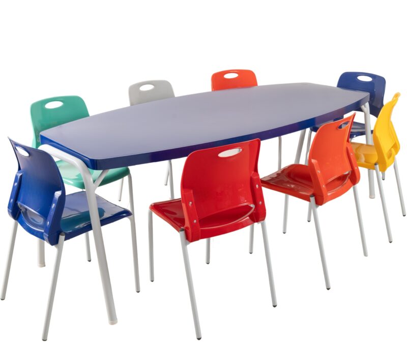 EIGHT-SEAT STACKABLE SCHOOL DINNING SET