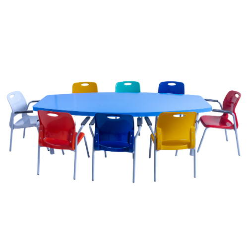 EIGHT-SEAT STACKABLE SCHOOL DINNING SET